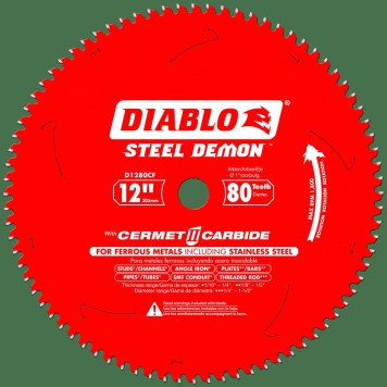 DIABLO 12 in. x 80 Tooth Cermet Metal and Stainless Steel Cutting Saw Blade
