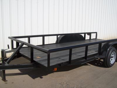 Trailers & Accessories - 16' UTILITY TRAILER - PIPE RAIL - NEW TIRES