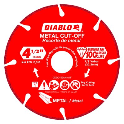 Cutting & Grinding Blades - DIABLO 4 1/2" Diamond Metal Cut Off Blade