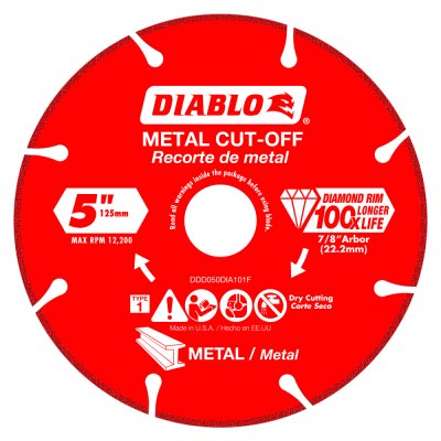 Cutting & Grinding Blades - DIABLO 5" Diamond Metal Cut-Off Blade
