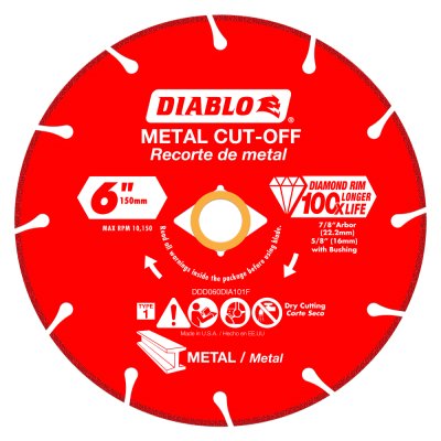 Cutting & Grinding Blades - DIABLO 6" Diamond Metal Cut-Off Blade