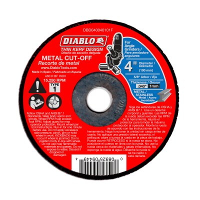 Cutting & Grinding Blades - DIABLO 4" X 0.040" Metal Cut Off Disc - Thin Kerf