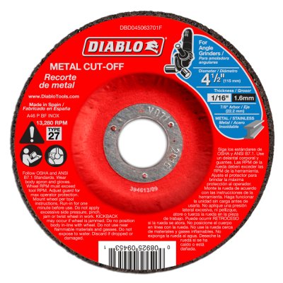 Cutting & Grinding Blades - DIABLO 4 1/2" X 1/16" Metal Cut Off Disc - Type 27