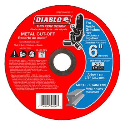 Cutting & Grinding Blades - DIABLO 6" X 0.045" Metal Cut Off Disc - Thin Kerf