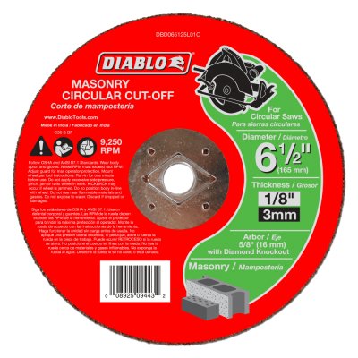 Cutting & Grinding Blades - DIABLO 6 1/2" X 1/8" Masonry Circular Cut Off Disc