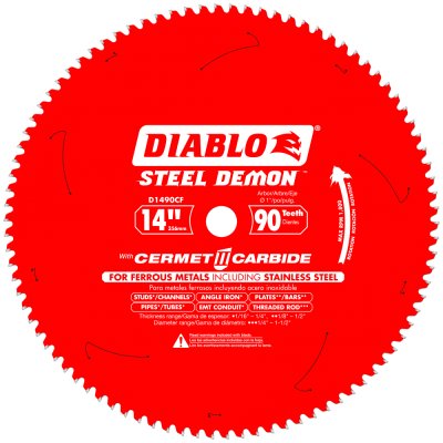 Cutting & Grinding Blades - DIABLO 14 in. x 90 Tooth Cermet Metal and Stainless Steel Cutting Saw Blade