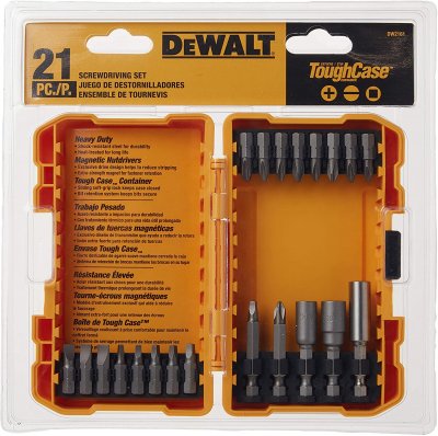 Screw Guns - DEWALT DW2161 21-Piece Screwdriving and Nutdriving Set in Plastic Case